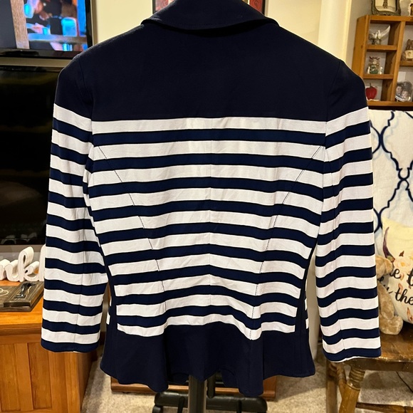WHBM Navy/white blazer size 0 - Picture 2 of 5